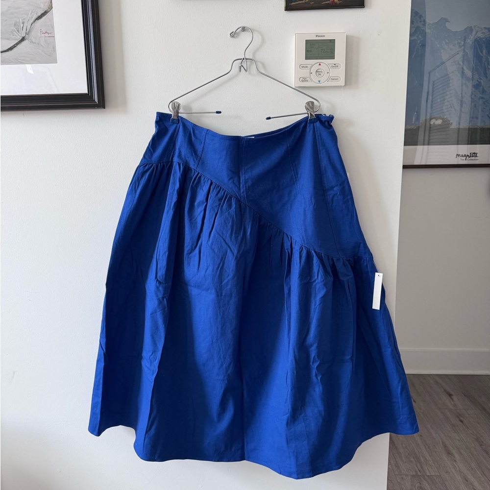 Lisa Says Gah Blue Maeve Midi Skirt XL